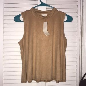 Faux suede summer tank mock neck ✨FINAL SALE✨